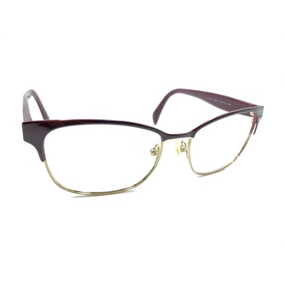 Prada VPR 65R UAN-1O1 Dark Red Gold Eyeglasses Frames 53-16 140 Italy Designer - Picture 1 of 12